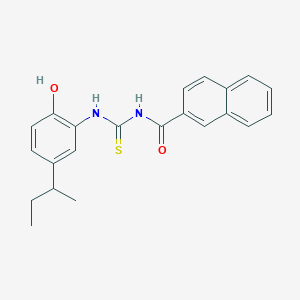 molecular formula C22H22N2O2S B316611 N-{[5-(butan-2-yl)-2-hydroxyphenyl]carbamothioyl}naphthalene-2-carboxamide 