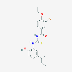 molecular formula C20H23BrN2O3S B316613 3-bromo-N-{[5-(butan-2-yl)-2-hydroxyphenyl]carbamothioyl}-4-ethoxybenzamide 