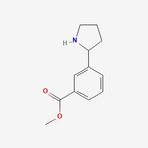 molecular formula C12H15NO2 B3166166 Methyl 3-(pyrrolidin-2-yl)benzoate CAS No. 908334-14-5