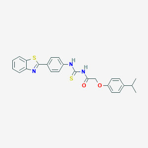 molecular formula C25H23N3O2S2 B316619 N-{[4-(1,3-benzothiazol-2-yl)phenyl]carbamothioyl}-2-[4-(propan-2-yl)phenoxy]acetamide 