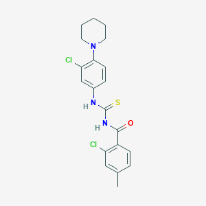 2-chloro-N-{[3-chloro-4-(piperidin-1-yl)phenyl]carbamothioyl}-4-methylbenzamide