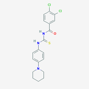 molecular formula C19H19Cl2N3OS B316623 3,4-dichloro-N-{[4-(piperidin-1-yl)phenyl]carbamothioyl}benzamide 