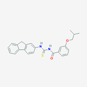 molecular formula C25H24N2O2S B316629 N-(9H-fluoren-2-ylcarbamothioyl)-3-(2-methylpropoxy)benzamide 