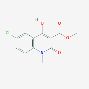 molecular formula C12H10ClNO4 B3166295 Methyl 6-chloro-4-hydroxy-1-methyl-2-oxo-1,2-dihydroquinoline-3-carboxylate CAS No. 909911-74-6