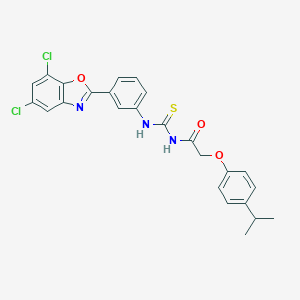molecular formula C25H21Cl2N3O3S B316634 N-{[3-(5,7-dichloro-1,3-benzoxazol-2-yl)phenyl]carbamothioyl}-2-[4-(propan-2-yl)phenoxy]acetamide 