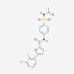 molecular formula C20H17ClN2O5S B316636 N-[4-(acetylsulfamoyl)phenyl]-5-(3-chloro-2-methylphenyl)furan-2-carboxamide 