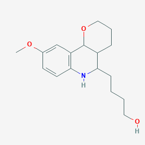 4-(9-methoxy-3,4,4a,5,6,10b-hexahydro-2H-pyrano[3,2-c]quinolin-5-yl)butan-1-ol