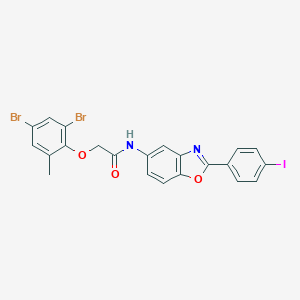 2-(2,4-dibromo-6-methylphenoxy)-N-[2-(4-iodophenyl)-1,3-benzoxazol-5-yl]acetamide