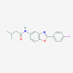 N-[2-(4-iodophenyl)-1,3-benzoxazol-5-yl]-3-methylbutanamide