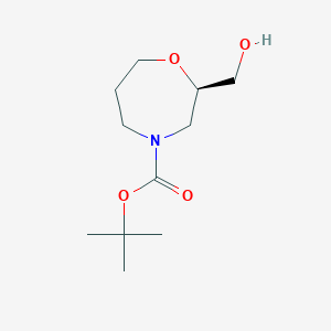 molecular formula C11H21NO4 B3166430 (R)-tert-Butyl 2-(hydroxymethyl)-1,4-oxazepane-4-carboxylate CAS No. 911223-23-9