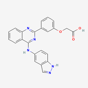 B3166454 2-(3-(4-((1H-indazol-5-yl)amino)quinazolin-2-yl)phenoxy)acetic acid CAS No. 911417-62-4