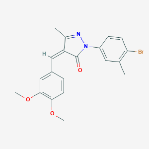 molecular formula C20H19BrN2O3 B316648 2-(4-bromo-3-methylphenyl)-4-(3,4-dimethoxybenzylidene)-5-methyl-2,4-dihydro-3H-pyrazol-3-one 