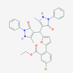 ethyl 2-{5-[bis(5-hydroxy-3-methyl-1-phenyl-1H-pyrazol-4-yl)methyl]-2-furyl}-5-bromobenzoate