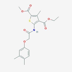 molecular formula C20H23NO6S B316653 4-Ethyl 2-methyl 5-{[(3,4-dimethylphenoxy)acetyl]amino}-3-methylthiophene-2,4-dicarboxylate 