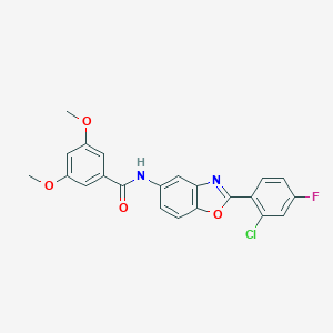 N-[2-(2-chloro-4-fluorophenyl)-1,3-benzoxazol-5-yl]-3,5-dimethoxybenzamide