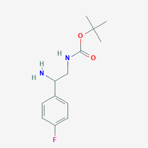 molecular formula C13H19FN2O2 B3166626 tert-butyl N-[2-amino-2-(4-fluorophenyl)ethyl]carbamate CAS No. 912762-88-0