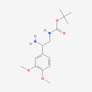 molecular formula C15H24N2O4 B3166635 tert-butyl N-[2-amino-2-(3,4-dimethoxyphenyl)ethyl]carbamate CAS No. 912762-97-1