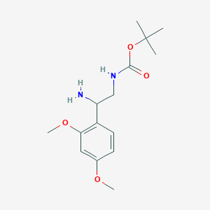 molecular formula C15H24N2O4 B3166637 tert-butyl N-[2-amino-2-(2,4-dimethoxyphenyl)ethyl]carbamate CAS No. 912763-00-9