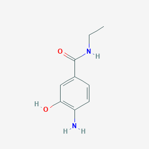 molecular formula C9H12N2O2 B3166649 Benzamide, 4-amino-N-ethyl-3-hydroxy- CAS No. 912839-31-7