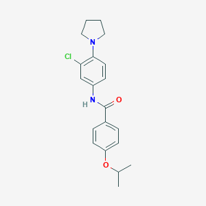 molecular formula C20H23ClN2O2 B316665 N-[3-chloro-4-(1-pyrrolidinyl)phenyl]-4-isopropoxybenzamide 