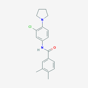 molecular formula C19H21ClN2O B316667 N-(3-chloro-4-pyrrolidin-1-ylphenyl)-3,4-dimethylbenzamide 