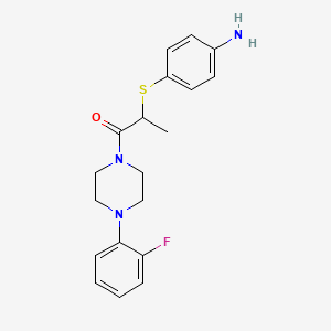 molecular formula C19H22FN3OS B3166687 [4-({2-[4-(2-Fluorophenyl)piperazin-1-yl]-1-methyl-2-oxoethyl}thio)phenyl]amine CAS No. 913247-58-2