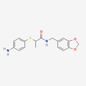 2-[(4-aminophenyl)thio]-N-(1,3-benzodioxol-5-ylmethyl)propanamide