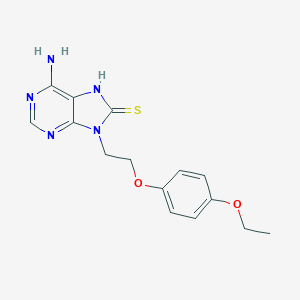 molecular formula C15H17N5O2S B316671 6-amino-9-[2-(4-ethoxyphenoxy)ethyl]-9H-purine-8-thiol 