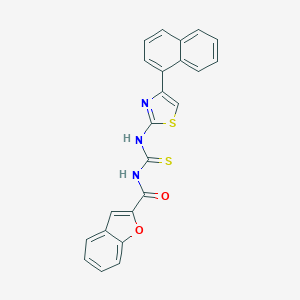 molecular formula C23H15N3O2S2 B316682 N-({[4-(1-naphthyl)-1,3-thiazol-2-yl]amino}carbonothioyl)-1-benzofuran-2-carboxamide 