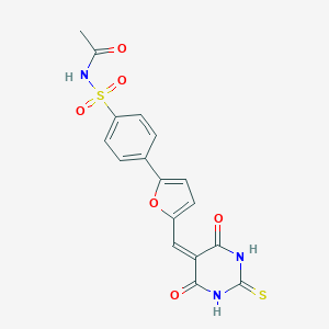 molecular formula C17H13N3O6S2 B316683 N-[(4-{5-[(4,6-dioxo-2-thioxotetrahydropyrimidin-5(2H)-ylidene)methyl]furan-2-yl}phenyl)sulfonyl]acetamide 
