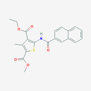 molecular formula C21H19NO5S B316688 4-Ethyl 2-methyl 3-methyl-5-[(naphthalen-2-ylcarbonyl)amino]thiophene-2,4-dicarboxylate 