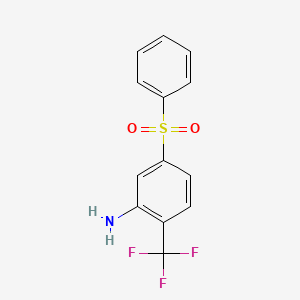 molecular formula C13H10F3NO2S B3166958 5-(Phenylsulfonyl)-2-(trifluoromethyl)aniline CAS No. 915763-83-6
