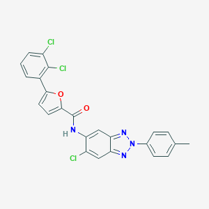 molecular formula C24H15Cl3N4O2 B316697 N-[6-chloro-2-(4-methylphenyl)-2H-benzotriazol-5-yl]-5-(2,3-dichlorophenyl)furan-2-carboxamide 