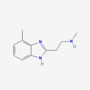 molecular formula C11H15N3 B3166973 N-甲基-N-[2-(4-甲基-1H-苯并咪唑-2-基)-乙基]胺 CAS No. 915919-96-9