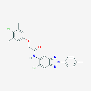 molecular formula C23H20Cl2N4O2 B316699 2-(4-chloro-3,5-dimethylphenoxy)-N-[6-chloro-2-(4-methylphenyl)-2H-benzotriazol-5-yl]acetamide 