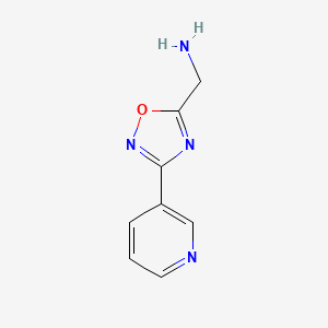 molecular formula C8H8N4O B3166998 1-[3-(Pyridin-3-yl)-1,2,4-oxadiazol-5-yl]methanamine CAS No. 915921-91-4