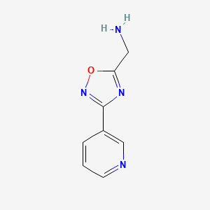 molecular formula C8H8N4O B3166998 1-[3-(吡啶-3-基)-1,2,4-恶二唑-5-基]甲胺 CAS No. 915921-91-4