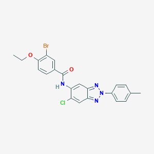 molecular formula C22H18BrClN4O2 B316706 3-bromo-N-[6-chloro-2-(4-methylphenyl)-2H-benzotriazol-5-yl]-4-ethoxybenzamide 