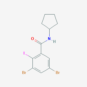 molecular formula C12H12Br2INO B316716 3,5-dibromo-N-cyclopentyl-2-iodobenzamide 