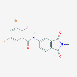 molecular formula C16H9Br2IN2O3 B316717 3,5-dibromo-2-iodo-N-(2-methyl-1,3-dioxo-2,3-dihydro-1H-isoindol-5-yl)benzamide 
