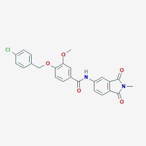 molecular formula C24H19ClN2O5 B316720 4-[(4-chlorobenzyl)oxy]-3-methoxy-N-(2-methyl-1,3-dioxo-2,3-dihydro-1H-isoindol-5-yl)benzamide 