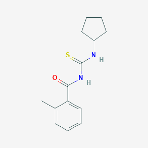 molecular formula C14H18N2OS B316723 N-(cyclopentylcarbamothioyl)-2-methylbenzamide 