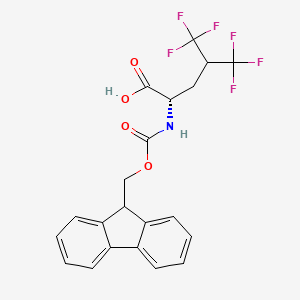molecular formula C21H17F6NO4 B3167262 N-Fmoc-5,5,5,5',5',5'-Hexafluoro-L-leucine CAS No. 918667-71-7