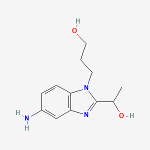 molecular formula C12H17N3O2 B3167288 3-[5-氨基-2-(1-羟乙基)-苯并咪唑-1-基]-丙-1-醇 CAS No. 919007-88-8