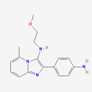 molecular formula C17H20N4O B3167295 [2-(4-Amino-phenyl)-5-methyl-imidazo[1,2-a]-pyridin-3-yl]-(2-methoxy-ethyl)-amine CAS No. 919011-39-5