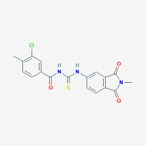 molecular formula C18H14ClN3O3S B316731 N-(3-chloro-4-methylbenzoyl)-N'-(2-methyl-1,3-dioxo-2,3-dihydro-1H-isoindol-5-yl)thiourea 