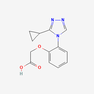 molecular formula C13H13N3O3 B3167319 [2-(3-Cyclopropyl-[1,2,4]triazol-4-yl)-phenoxy]-acetic acid CAS No. 919016-22-1