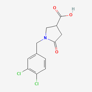 molecular formula C12H11Cl2NO3 B3167326 1-[(3,4-Dichlorophenyl)methyl]-5-oxopyrrolidine-3-carboxylic acid CAS No. 919016-51-6