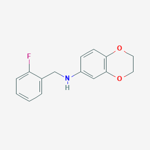 molecular formula C15H14FNO2 B3167344 N-[(2-fluorophenyl)methyl]-2,3-dihydro-1,4-benzodioxin-6-amine CAS No. 919017-52-0