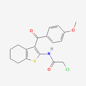 molecular formula C18H18ClNO3S B3167363 2-Chloro-N-[3-(4-methoxy-benzoyl)-4,5,6,7-tetrahydro-benzo[b]thiophen-2-yl]-acetamide CAS No. 919023-03-3